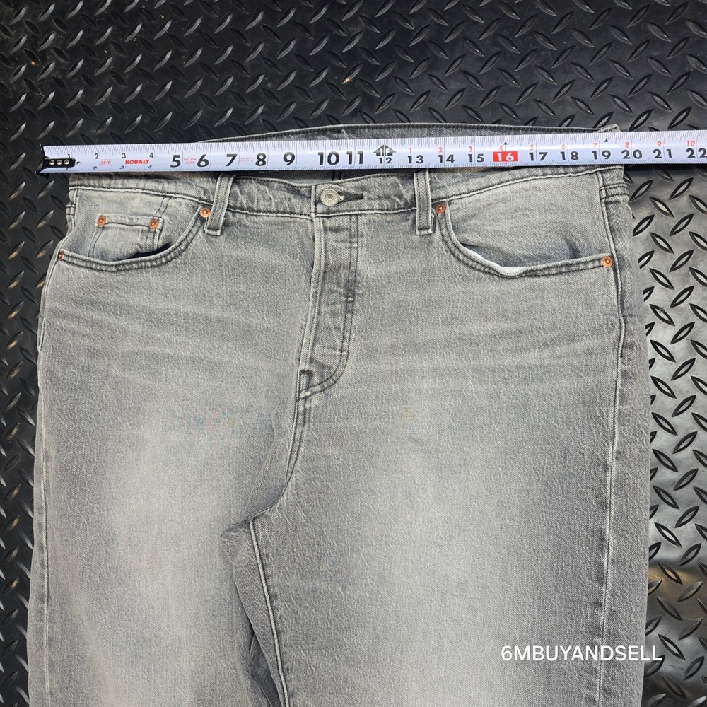Levis 501 Original Fit Grey Straight Leg Jeans Womens 16W M Button Fly A3548 - Picture 14 of 16